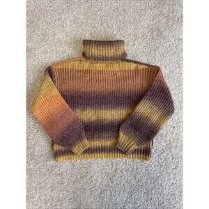 Old Navy Juniors S Cropped Knit Sweater Brown Ombre Shaker Stitch Boho Coquette